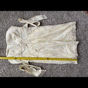 Strapless baby yellow eyelet lace dress